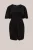 WE Fashion – Dames velvet jurk met glittergaren en plooidetail – Curve – Regular fit – Zwart –   Plus Size