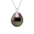 Ketting gekweekte parel TAHITI 9-10 mm Pear White Gold Chain