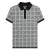 Lambretta Heren SS25 Prins van Wales geruit Big & Tall Poloshirt (Wit)