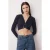 TRENDYOLMİLLA Dames Donkerblauw Effen Lang Getailleerd Blouses