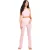 Missy Empire Wijd uitlopende broek van mesh voor dames (Roze)