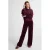 Anytime fluwelen wide leg broek bordeauxrood