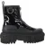 Dolce & Gabbana High Trekking Ritssluiting Enkelboots in Zwart Glanzend Leer