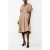 French Connection Althea Pleated V Neck Dress Mocha Mousse