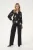 Blouse met lange mouwen Regular fit Black/Brown Flower Print