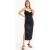 Satin Cowl Neck Spaghettiband Split Maxi Jurk