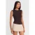 Dames Geribbelde Mouwloze T-shirt met Ronde Hals
