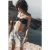 Mikuta The Black Crinkle Bandeau Bikini Top Black