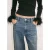 Mango wide leg jeans met strass-steentjes – medium blue denim