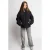 LOOXS 10sixteen gewatteerde gestreepte quilted winterjas – zwart