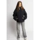 LOOXS 10sixteen gewatteerde gestreepte quilted winterjas – zwart