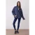 TRENDYOLMİLLA Dames Donkerblauw Effen Lang Regular fit Sweatshirts