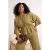 Trendyol Curve Dames Kaki Effen Kort Relaxed fit Grote maten Blouses