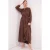 Gebuttonde Maxi Jurk met Ronde Hals en Tailleband
