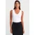 Mouwloze Kant Geribbelde V-hals Blouse