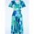 Topvintage exclusive ~ Irene aquarel overslag swing jurk in blauw