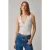 Mouwloze blouse met V-hals en ribstructuur