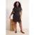 Trendyol Curve Dames Bruin Bloemen Kort / Mini Mouwloos Casual Bodycon Grote maten Jurk