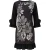 Jurk met bloemenprint en ruches.