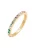 ELLI Ring ‘Rainbow’  goud / smaragd / lichtlila / lichtroze