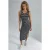 Gestreepte U-Hals Bodycon Midi Jurk