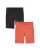 WE Fashion Broek  oranjerood / zwart