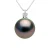 Halsketting Sieraden Diamanten 0,03 ct – Echte Gecultiveerde Tahiti Parel Rond 9-10 mm