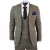 Heren 3-delig bruin visgraat tweed geruit pak