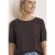 Street One Dames Shirt met ronde hals en gemengde textuur in Bruin