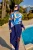 Volledige dekking Bescheiden Burkini – Islamitische badkledingset voor dames Kleurrijk