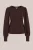 WE Fashion – Dames jersey top met glittergaren – Regular fit – Bruin –