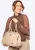 Wittchen Dames leren tas met kwastjes in beige, natuurlijk leer