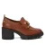 Leren dames mocassins met hak en metalen decoratie Carmela