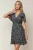 Ditsy Bloemenpatroon V-Hals Viscose Minijurk