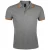 SOLS Heren Pasadena Tipped Korte Mouwen Pique Polo Shirt (Grijs Marl/Oranje)