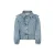 Koko Noko denim rechtvallende blouse met ruches – lichtblauw
