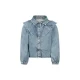 Koko Noko denim rechtvallende blouse met ruches – lichtblauw