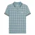 Lambretta Heren SS25 Geometric Poloshirt (Rookblauw)