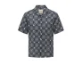 ONLY & SONS linnen casual overhemd donkerblauw
