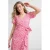 Anytime crinkle midi overslagjurk met bloemenprint roze