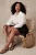 Trendyol Curve Dames Wit Gestreept Lang Oversized Grote maten Overhemden