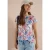 Shirt met korte mouwen, boothals en rimpels