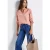 Street One Dames Corduroy blouse met ruches in Roze