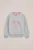 WE Fashion – Meisjes sweater met print – Oversized – Lichtgrijs gemeleerd – Katoen –