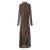 POM Amsterdam geruite maxi jurk met col en plooien – bruin