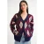 Oversized Argyle V-hals Geknoopte Cardigan