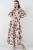 Bloemen Maxi Jurk met Mandarin Kraag en Knopen Sluiting