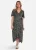 Khaki dierenprint viscose wikkel midi jurk