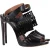 Alaïa Cut Out Enkelband Sandalen in Zwart Leer