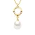 Diamond Pendant 0.010 Cts Gekweekte Pearl Zoetwater 7-8mm White Pear geel goud